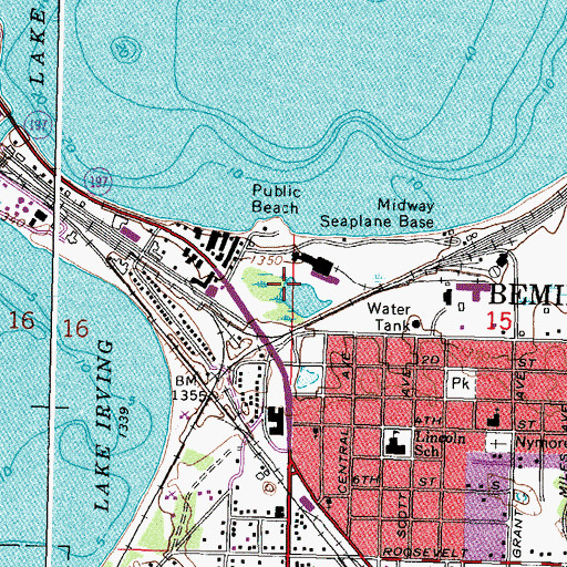 Topographic Map of Nymore Post Office (historical), MN