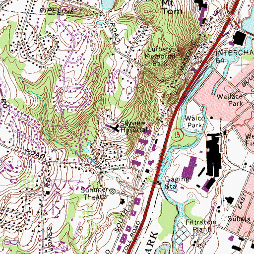 Topographic Map of Skyview Hospital, CT