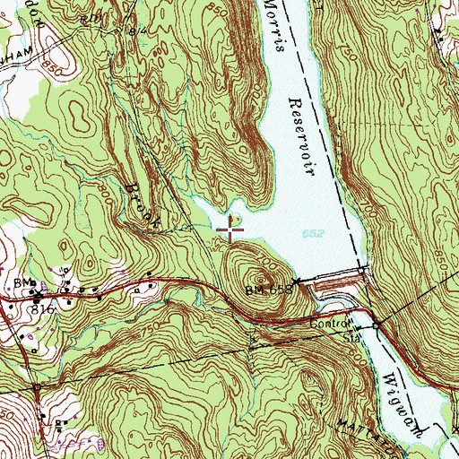 Topographic Map of Slab Meadow Brook, CT