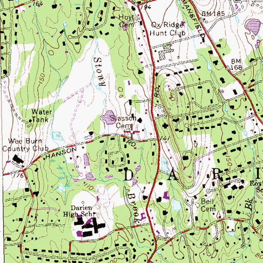 Topographic Map of Slasson Cemetery, CT