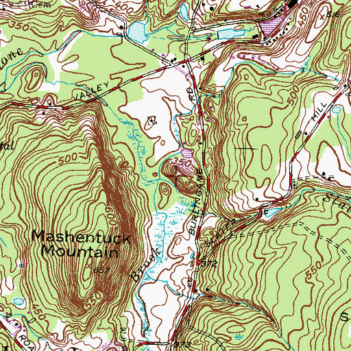 Topographic Map of Slater Brook, CT