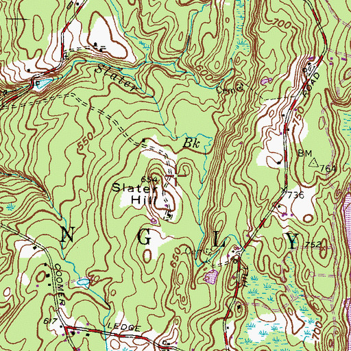 Topographic Map of Slater Hill, CT