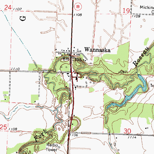 Topographic Map of Wannaska Elementary School, MN