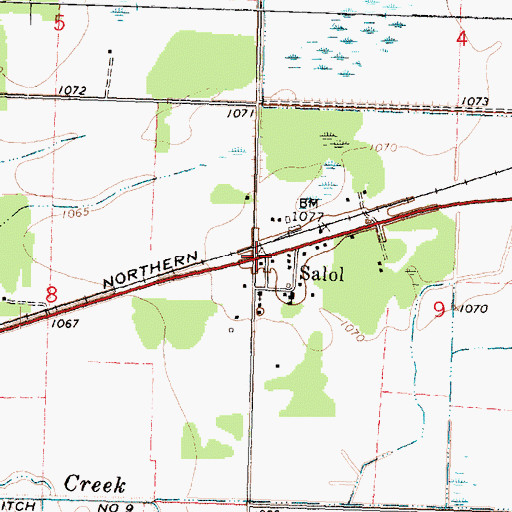 Topographic Map of Enstrom Estates, MN