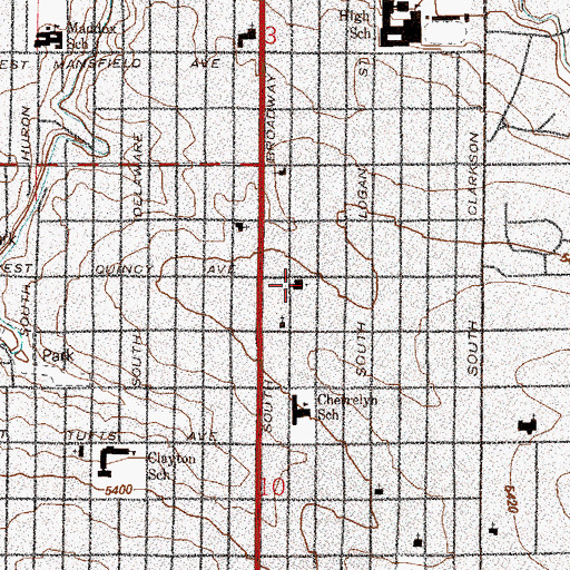 Topographic Map of Wellspring Anglican Church, CO