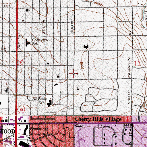 Topographic Map of Grace Evangelical Lutheran Church (historical), CO