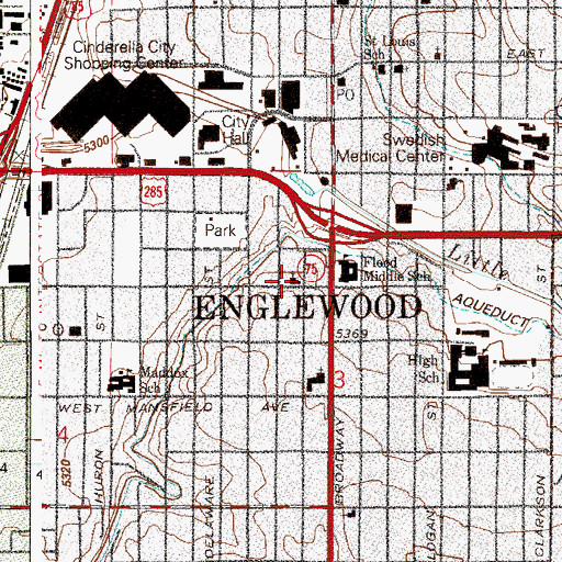 Topographic Map of Immanuel Lutheran Church, CO