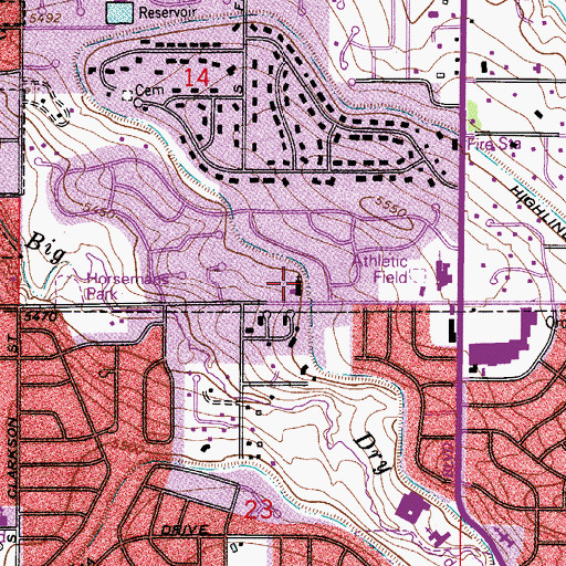 Topographic Map of Community of Christ Church, CO