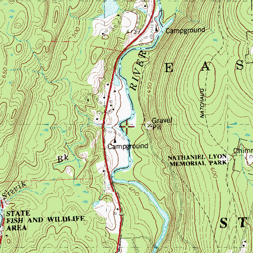 Topographic Map of Slovik Brook, CT