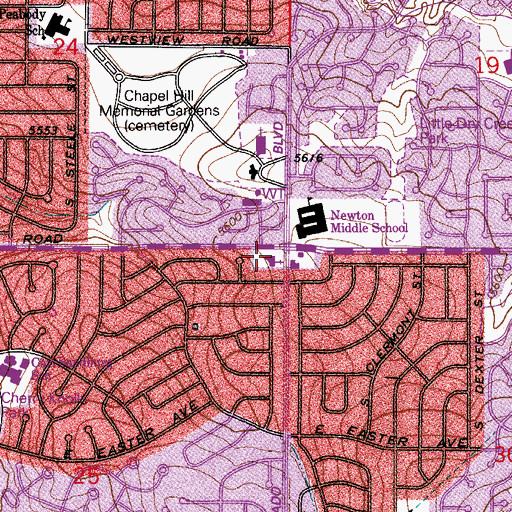 Topographic Map of Salvation Army Worship Center, CO