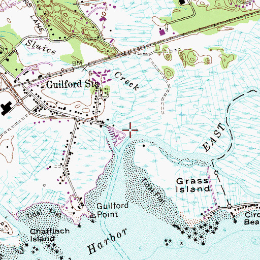 Topographic Map of Sluice Creek, CT