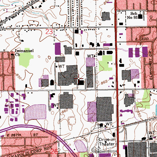 Topographic Map of Sixthousandthreehundred Business Park, IN