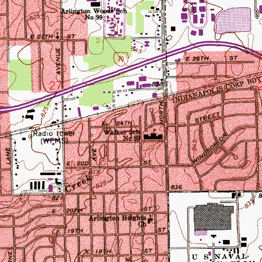 Topographic Map of Brien Park, IN