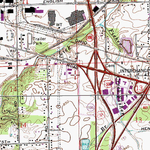 Topographic Map of Brookville Business Park, IN