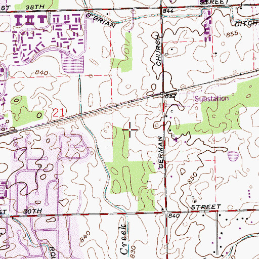 Topographic Map of Bel East Park, IN