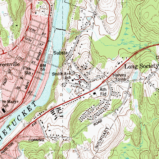 Topographic Map of Smith Avenue School, CT