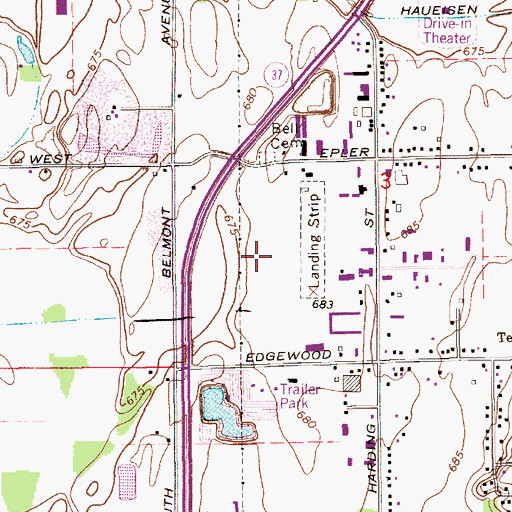 Topographic Map of Gateway South Business Park, IN