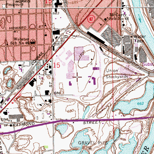 Topographic Map of Eli Lilly Technology Center, IN