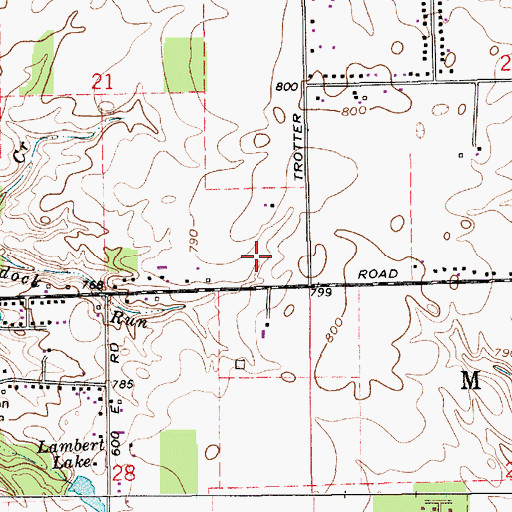 Topographic Map of Central Park, IN
