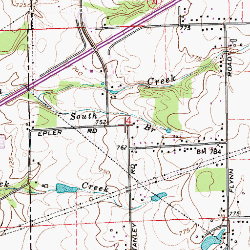 Topographic Map of Ameriplex Business Park, IN