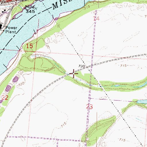 Topographic Map of Levee Unit R-351 (Section 1), MO