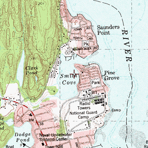 Topographic Map of Smith Cove, CT