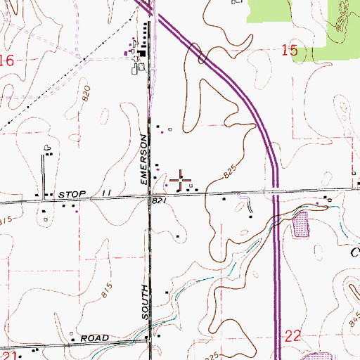Topographic Map of South Point Professional Center, IN