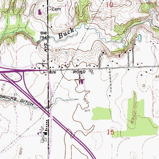 Topographic Map of Southport Crossing Shopping Center, IN