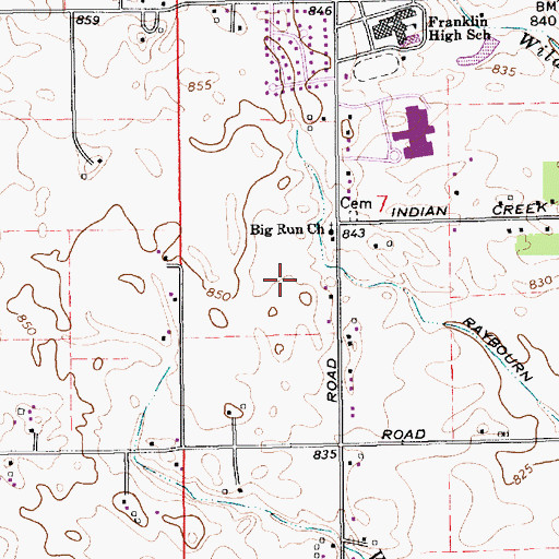 Topographic Map of Dakota Landing Golf Course, IN