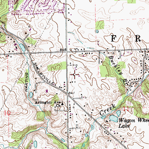 Topographic Map of Franklin Township Hall, IN