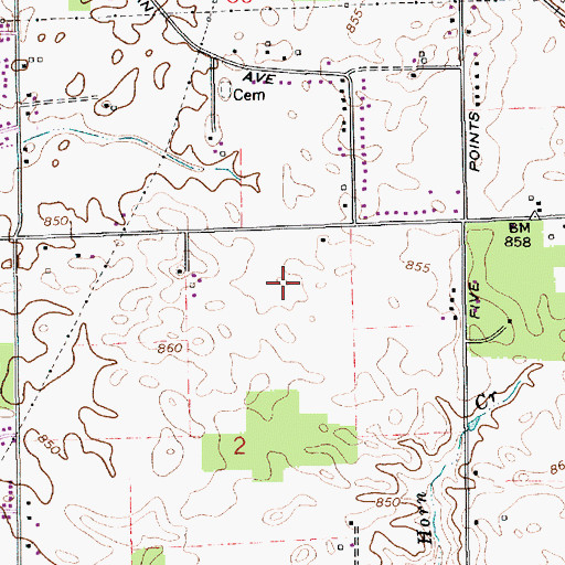 Topographic Map of Thompson Park, IN