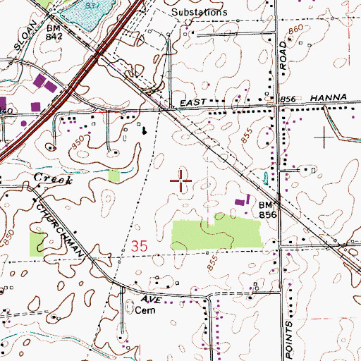 Topographic Map of Hickory Knoll Mobile Home Park, IN