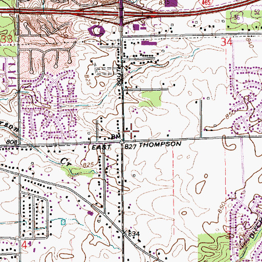 Topographic Map of Emerson Plaza Shoppes Shopping Center, IN