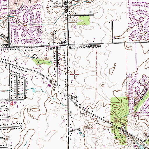 Topographic Map of South Pointe Commons Shopping Center, IN