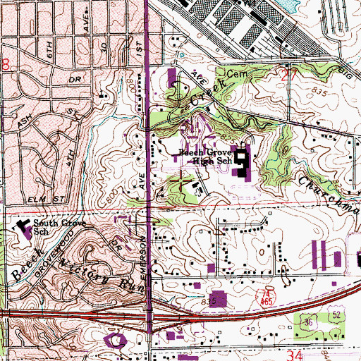 Topographic Map of Hornet Park, IN