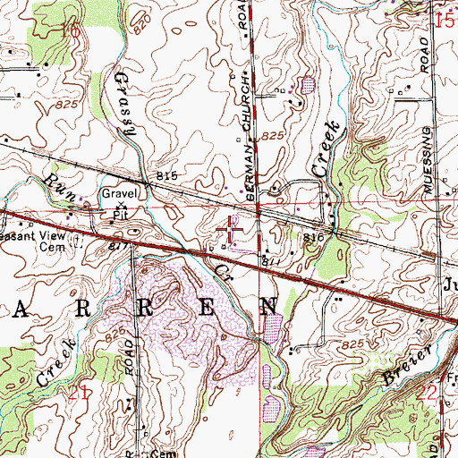 Topographic Map of Camp Sertoma, IN