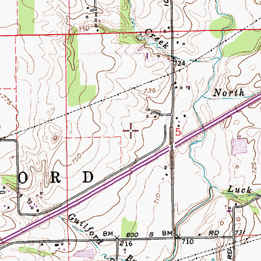 Topographic Map of Plainfield Industrial Center, IN