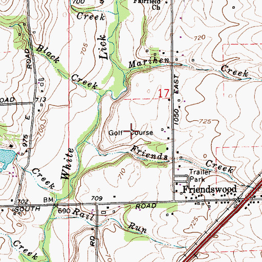 Topographic Map of Friendswood Golf Course, IN