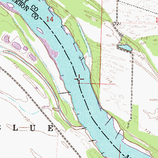 Topographic Map of Cooley Lake Bend, MO