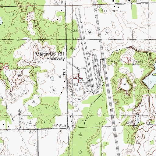 Topographic Map of Martin US 131 Raceway, MI