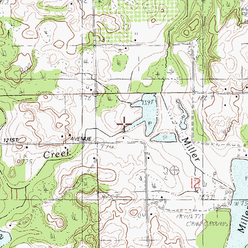 Topographic Map of Butternut Creek, MI