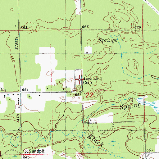 Topographic Map of Lee Township Cemetery, MI
