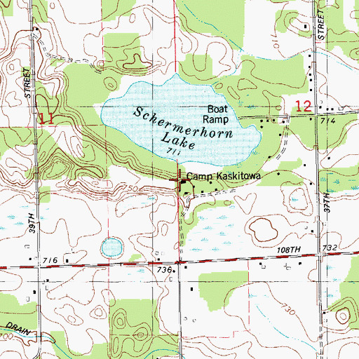 Topographic Map of Camp Kaskitowa, MI