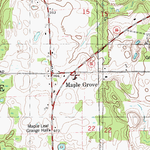 Topographic Map of Maple Grove, MI
