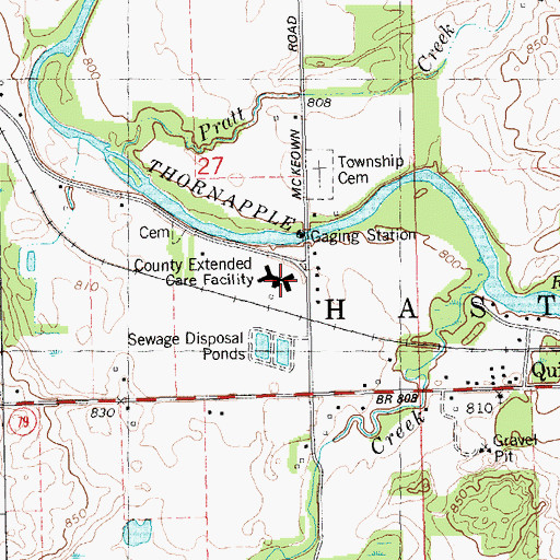 Topographic Map of Barry County Extended Care Facility, MI