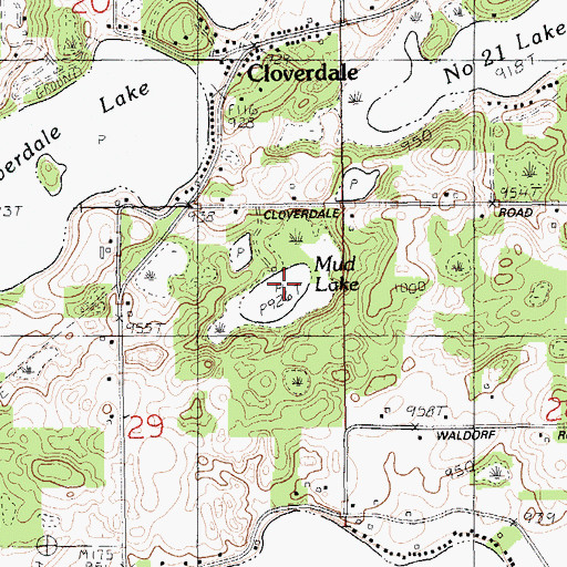 Topographic Map of Mud Lake, MI