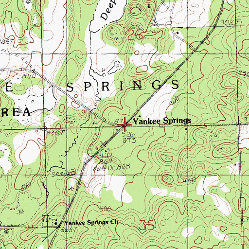 Topographic Map of Yankee Springs, MI