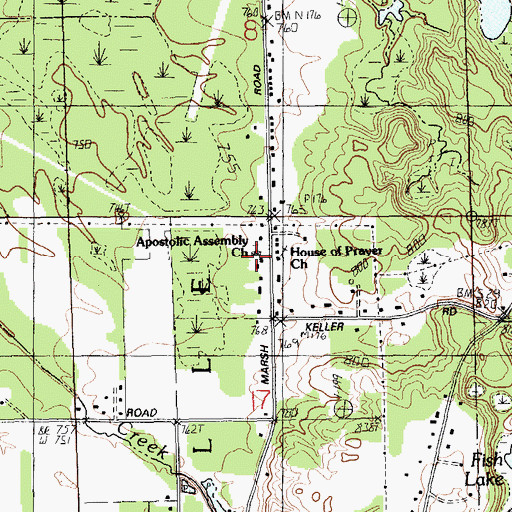 Topographic Map of Apostolic Assembly Church, MI