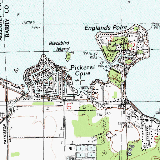Topographic Map of Pickerel Cove, MI