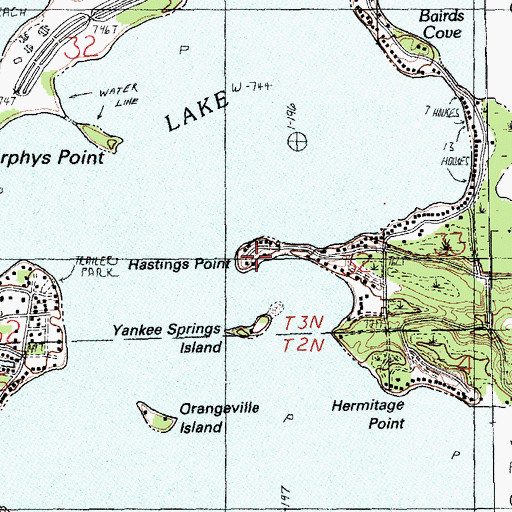 Topographic Map of Hastings Point, MI